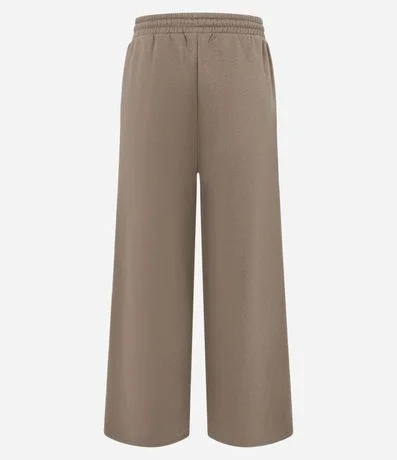 Pantalón Wide en Algodón con Felpa Liso 2