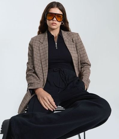 Pantalón Wide en Algodón con Felpa Liso 4