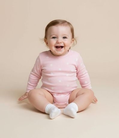 Body Infantil con Estampa de Margaritas - Talle RN a 18 meses
