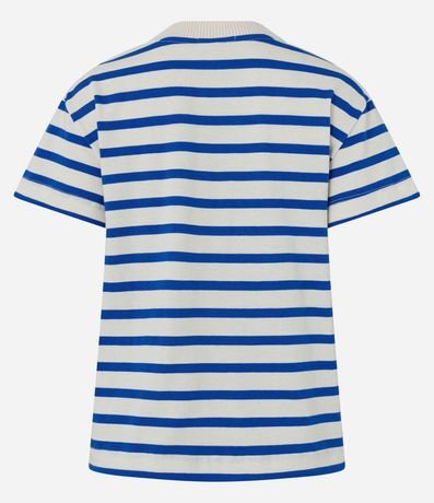 Remera Manga Corta en Algodón con Rayas Verticales y Cuello Redondo 6