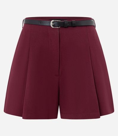 Short en Sastrería Lisa con Cinturón Fino 4