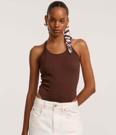 Body Seamless en Poliamida con Alça Trenzada