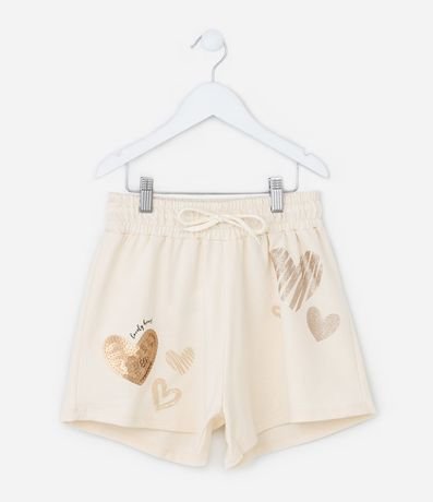 Short Infantil con Estampa de Corazones - Talle 5 a 14 años