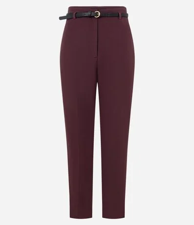 Pantalón Carrot Sastrería en Crepé con Cinturón Fino