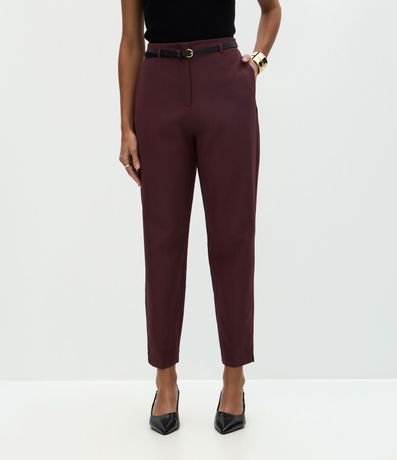 Pantalón Carrot Sastrería en Crepé con Cinturón Fino 3