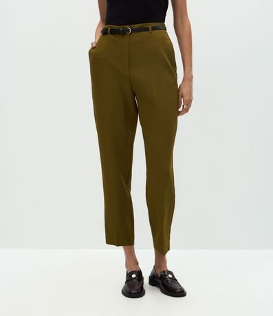 Pantalón Carrot Sastrería en Crepé con Cinturón Fino 3