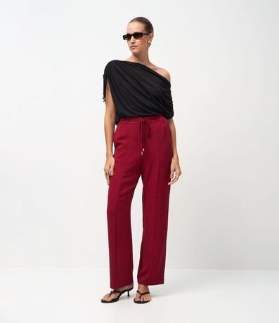 Pantalón Recto en Airflow con Cinturón Para Lazo