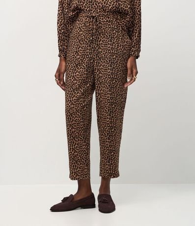 Pantalón Fluído Sastre en Crepé Animal Print 3