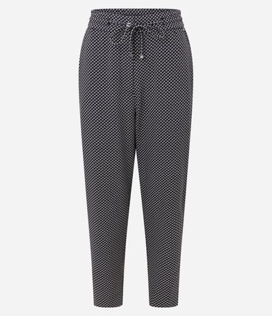 Pantalón Fluída Sastre en Crepé Pied-de-Poule