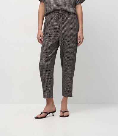 Pantalón Fluída Sastre en Crepé Pied-de-Poule 3