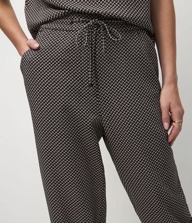 Pantalón Fluída Sastre en Crepé Pied-de-Poule 4