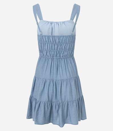 Vestido Evasê Corto con Lazo y Babados 7