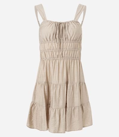 Vestido Evasê Corto con Lazo y Babados 6