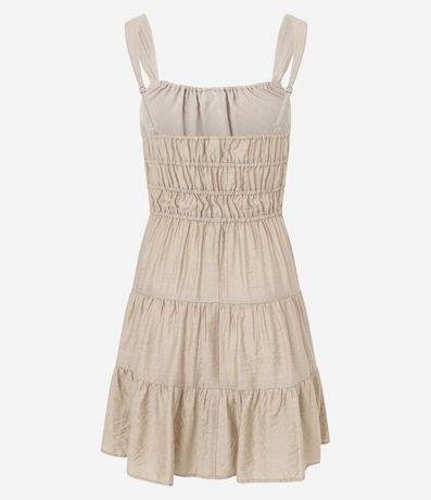 Vestido Evasê Corto con Lazo y Babados 7