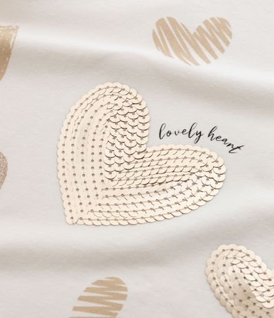 Remera Infantil con Estampa de Corazones y Purpurina Tam - 5 a 14 años 5