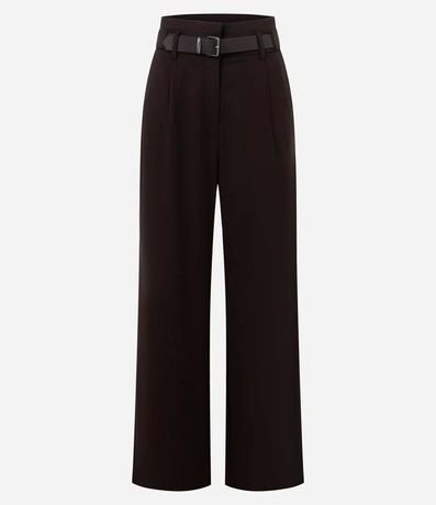 Pantalón Recto en Sastrería con Cinturón Medio 6