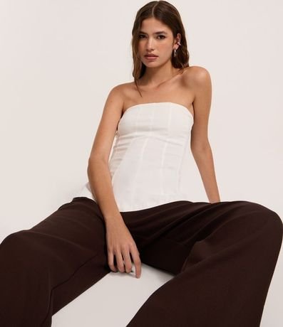 Pantalón Recto en Sastrería con Cinturón Medio 5