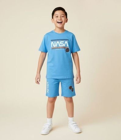 Pijama Infantil con Blusa y Short con Estampa Nasa - Talle 5 A 12 años