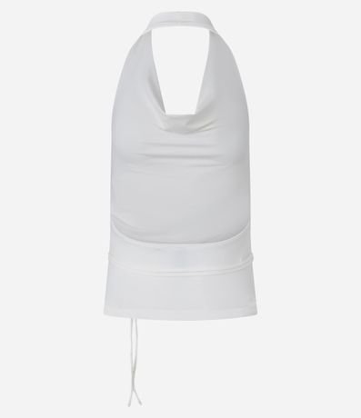 Blusa Frente Única con Escote Degagê y Lazo con Adornos 5