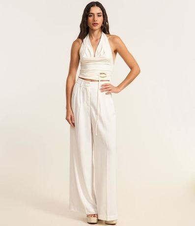 Blusa Frente Única con Escote Degagê y Lazo con Adornos 2