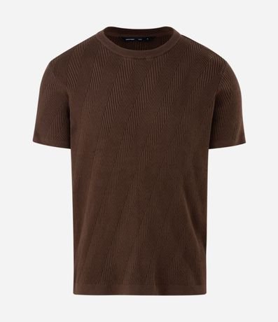 Remera Slim en Algodón con Textura y Manga Corta 4