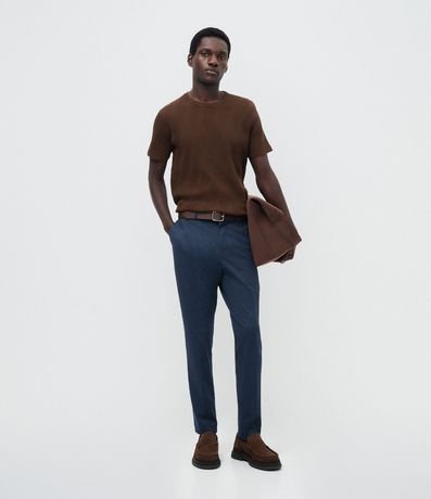 Remera Slim en Algodón con Textura y Manga Corta 2