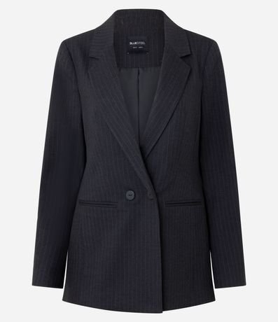 Blazer Largo Listrado con Riscas de Giz 5