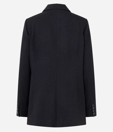 Blazer Largo Listrado con Riscas de Giz 6