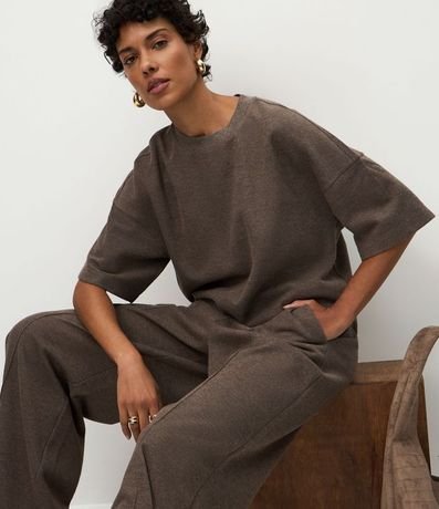 Blusa Algodón Oversized con Manga Corta 5