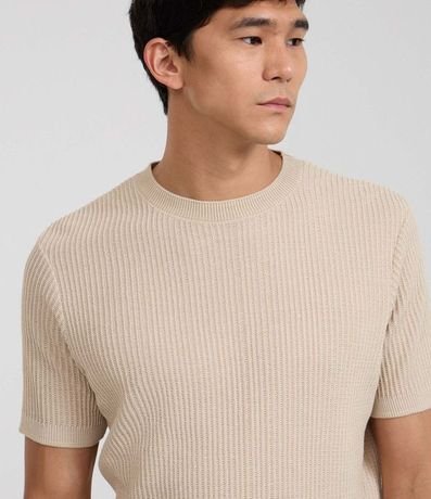 Remera Slim en Punto con Textura Acanalada 4