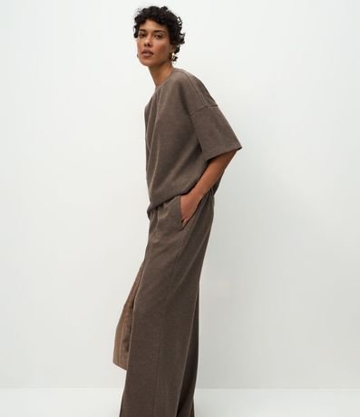 Pantalón Wide Leg en Algodón sin Felpa 2