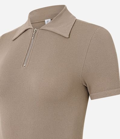 Body Seamless con Cuello Polo y Cremallera Delantera 2