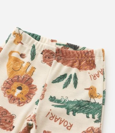 Pijama Infantil Largo en Rib con Estampa Animales - Talle 2 a 6 años 8