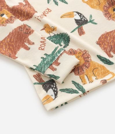 Pijama Infantil Largo en Rib con Estampa Animales - Talle 2 a 6 años 9