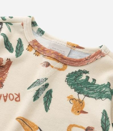 Pijama Infantil Largo en Rib con Estampa Animales - Talle 2 a 6 años 10