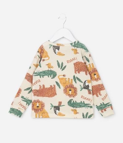 Pijama Infantil Largo en Rib con Estampa Animales - Talle 2 a 6 años 3