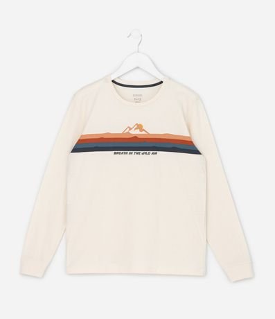 Pijama Infantil Largo con Estampa Montaña - Talle 5 a 14 años 2