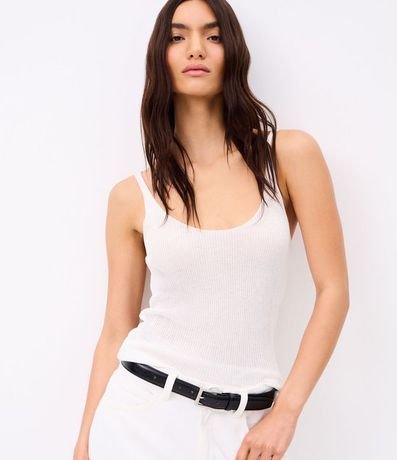 Blusa en Punto con Escote U y Asa Mediana