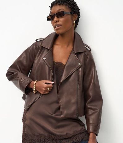 Campera Biker con Cremallera Asimétrico y Hebilla