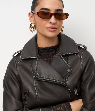 Campera Biker con Cremallera Asimétrico y Hebilla 3