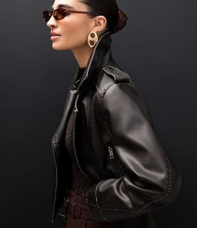 Campera Biker con Cremallera Asimétrico y Hebilla 4