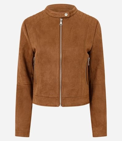 Campera Motorcycle en Gamuza con Cremallera Lateral 5