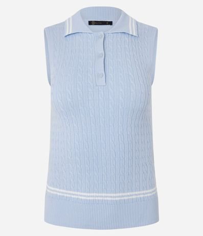 Blusa Manga Corta con Cuello Polo en Punto 5