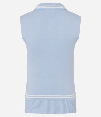 Blusa Manga Corta con Cuello Polo en Punto 7