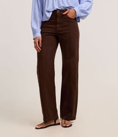 Pantalón recto Comfort Cintura Alta en Sarga 3