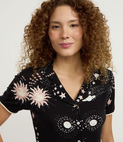 Pijama Short Doll Americano en Viscolycra con Estampa de Estrelas 2