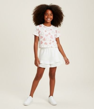 Short Pollera Infantil en Airflow con Volados - Talle 7 a 14 años