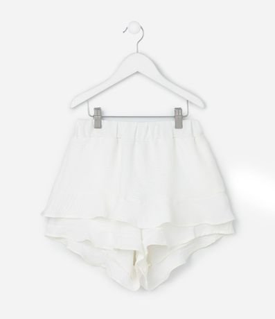 Short Pollera Infantil en Airflow con Volados - Talle 7 a 14 años