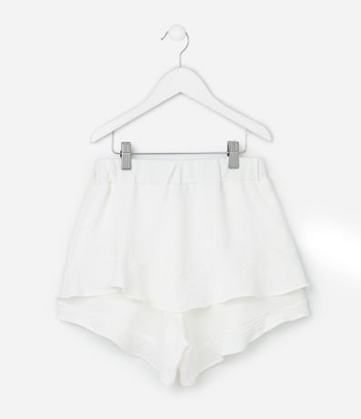 Short Pollera Infantil en Airflow con Volados - Talle 7 a 14 años 2