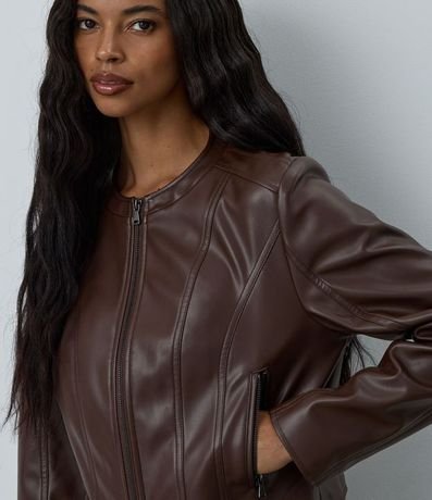 Campera Básica en Pu con Cierre Track 3